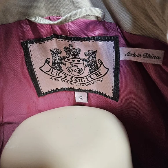 Juicy Couture Tan Trench Coat with Belted Waist - Picture 2 of 7